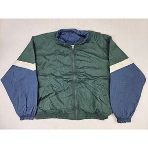 Vintage Taylor Windbreaker 90s Color-Block Accent Stripe Full Zip Jacket Mens L